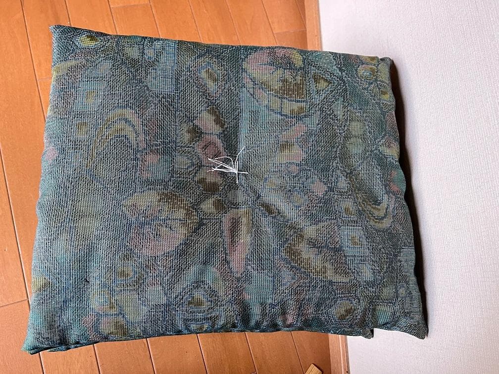 小座布団　お茶室　お茶席　茶事☆　5枚組　紬風　薄緑や草色　木賊色の混色