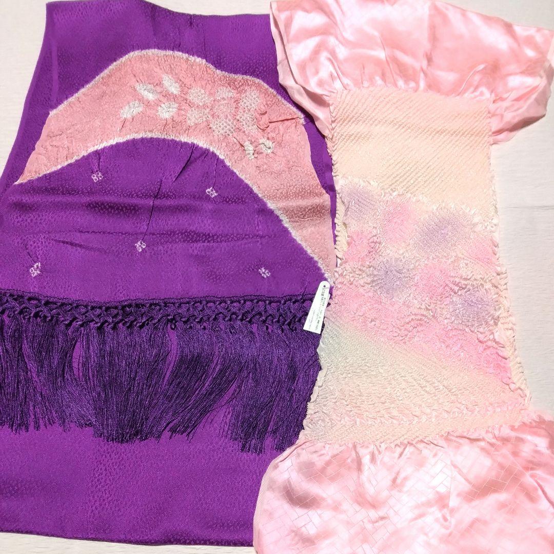 正絹綸子☆本総絞り＆金駒刺繡☆済んだ鈴の音に良縁祈願を込めて☆7歳七五三向け祝着