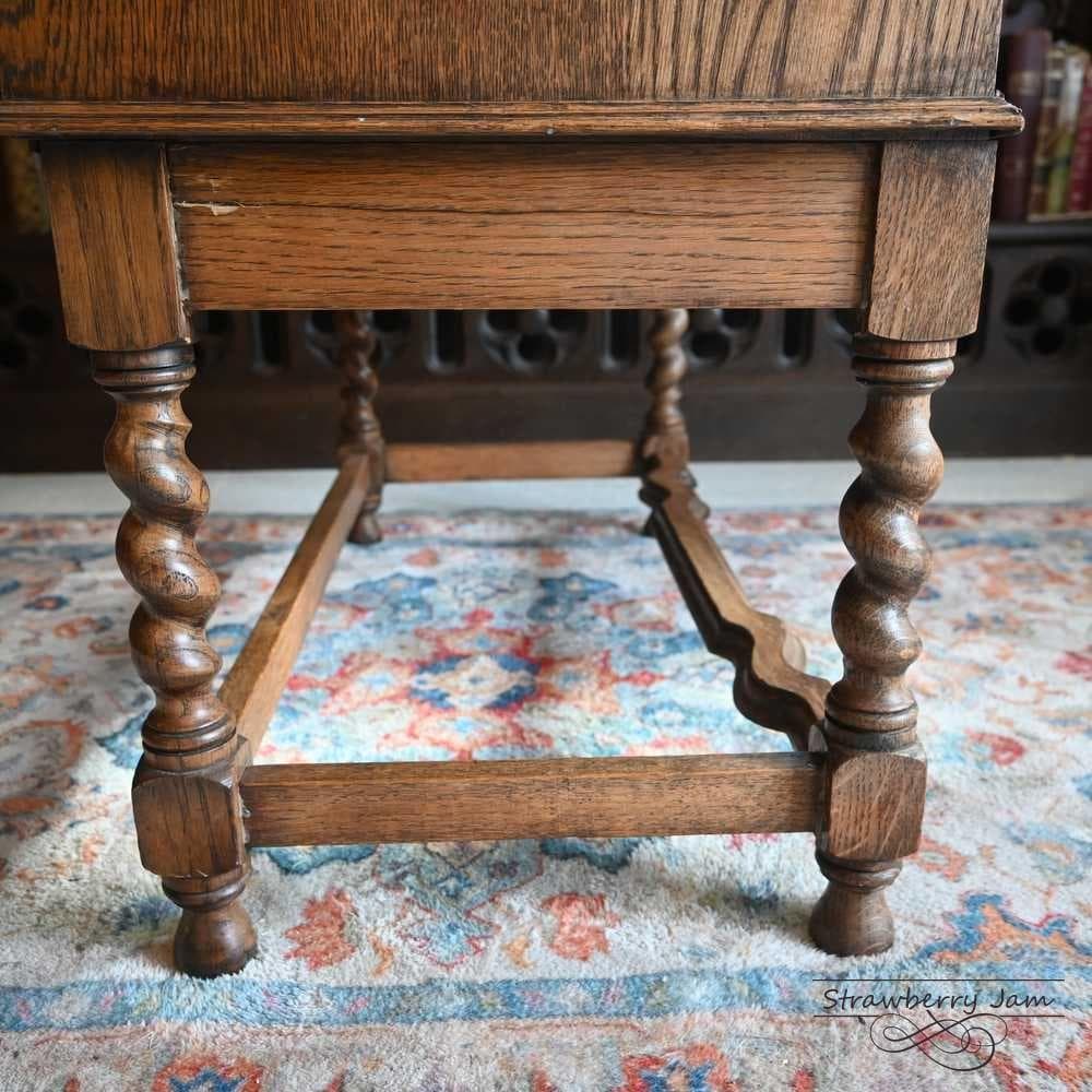 L3710-24 英国アンティーク オーク ライティングビューロ デスク 勉強机