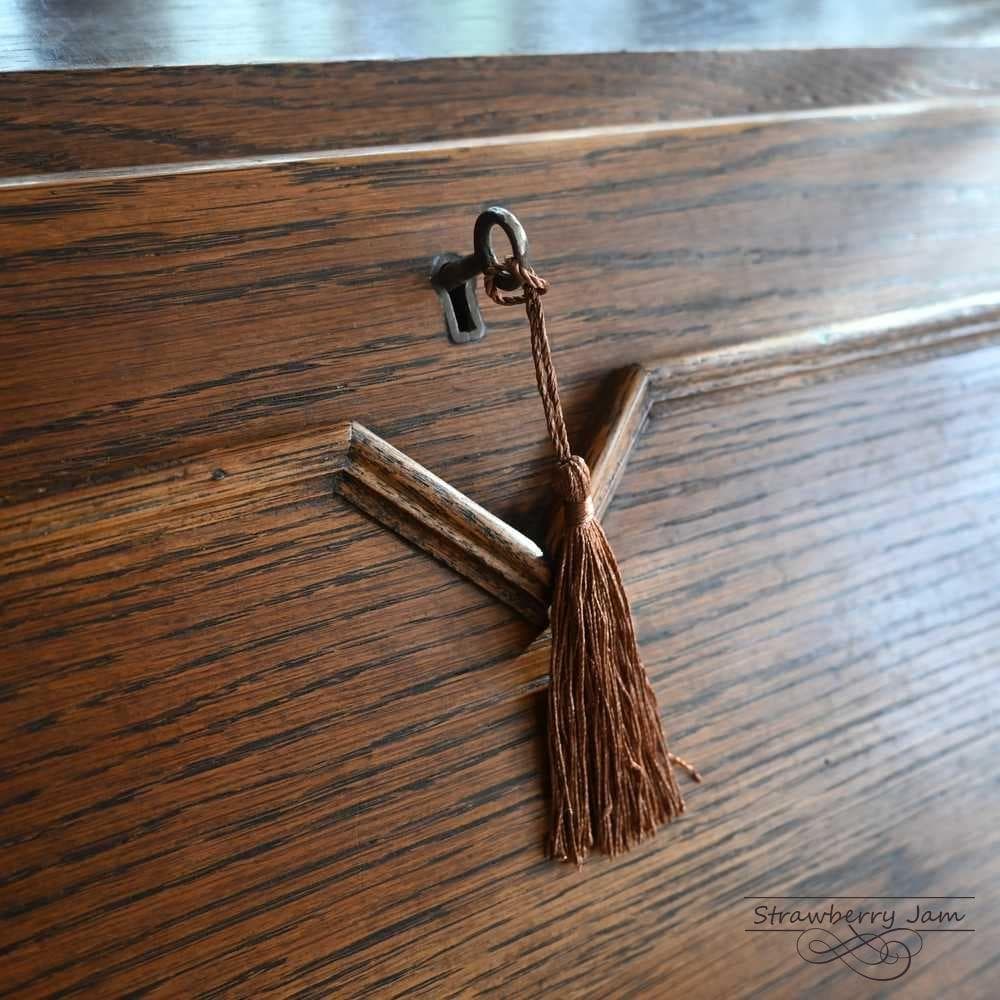 L3710-24 英国アンティーク オーク ライティングビューロ デスク 勉強机