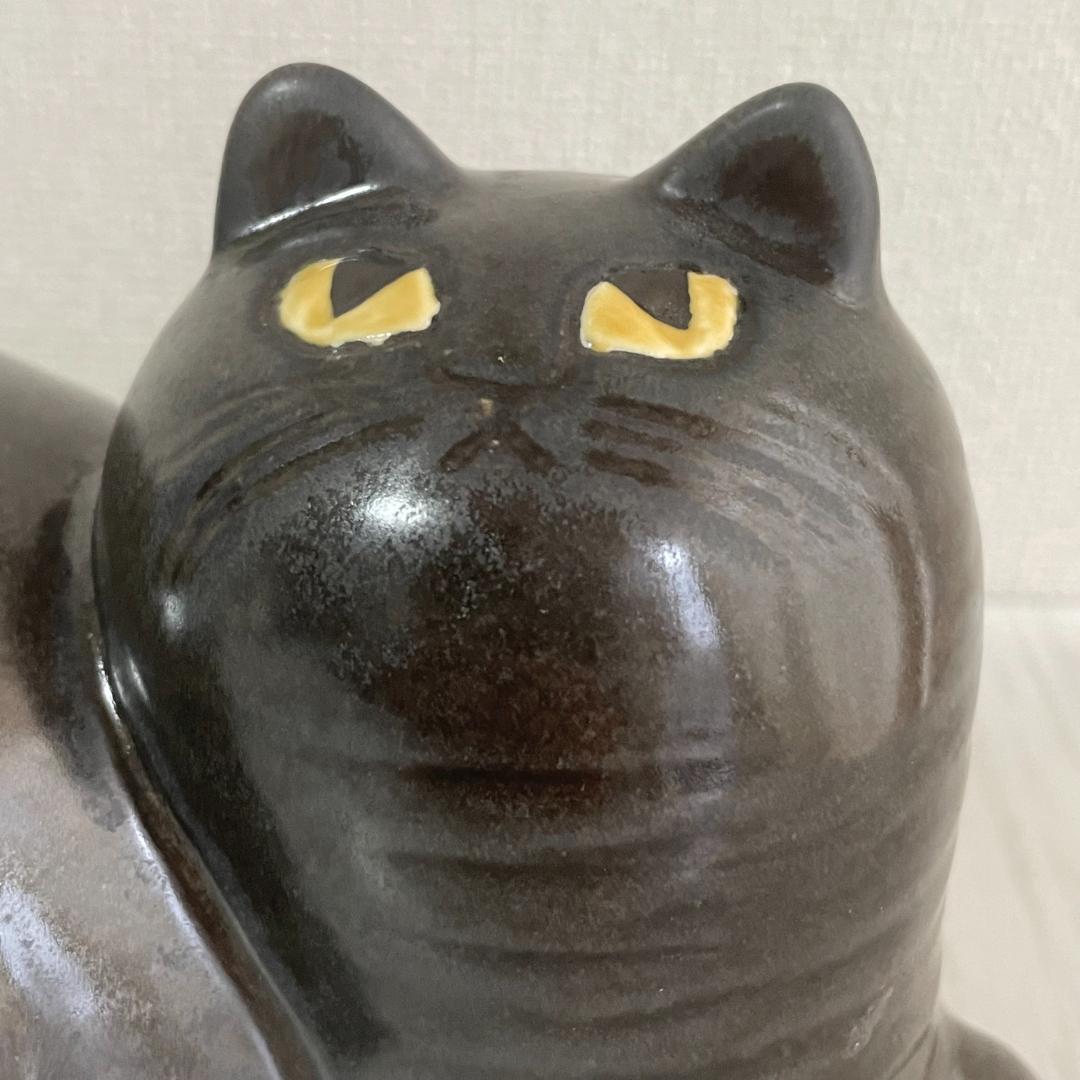 マイ MAJ ブラック艶あり 猫 リサラーソン Lisa Larson 置物