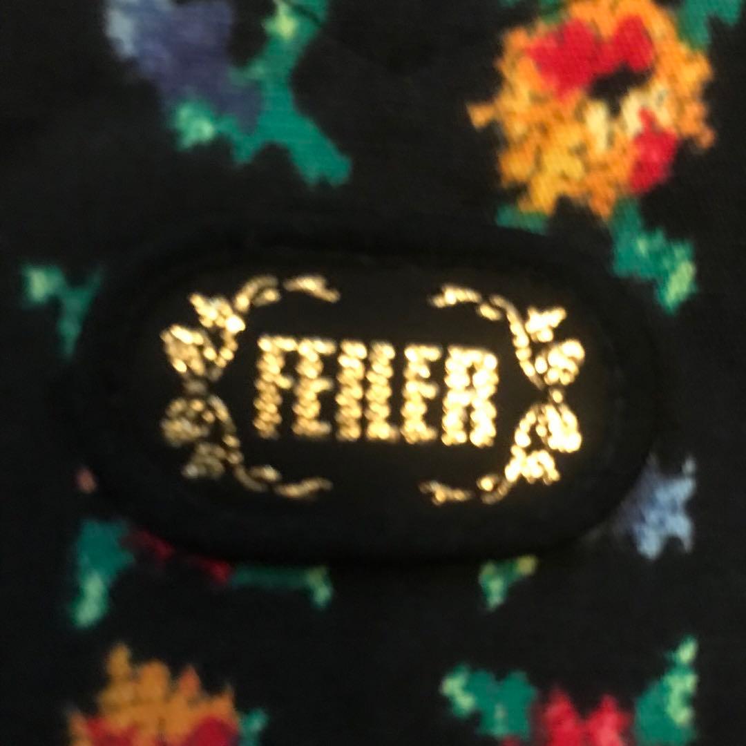 【新品未使用品】★上品★Feiler フェイラー　レア物　★総花柄　黒