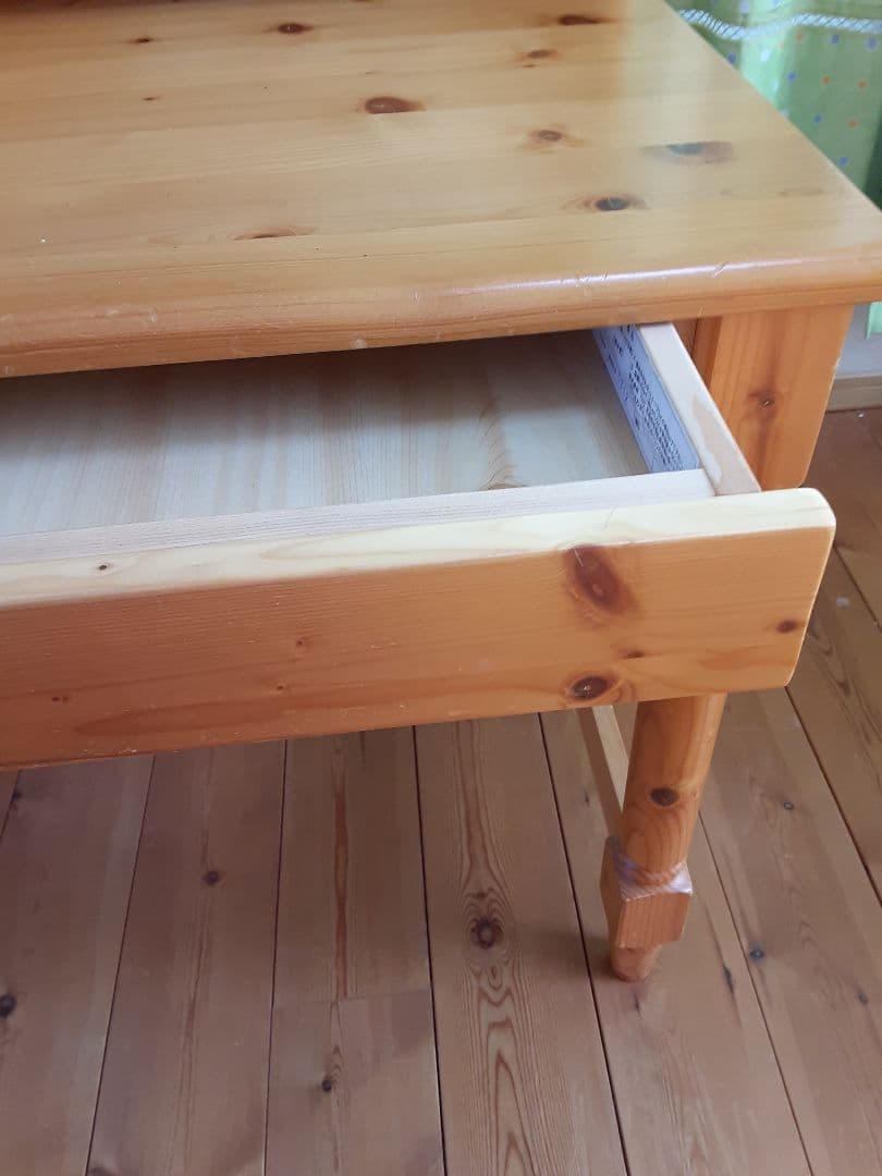 木製パイン材学習机と回転椅子、袖机の3点セット