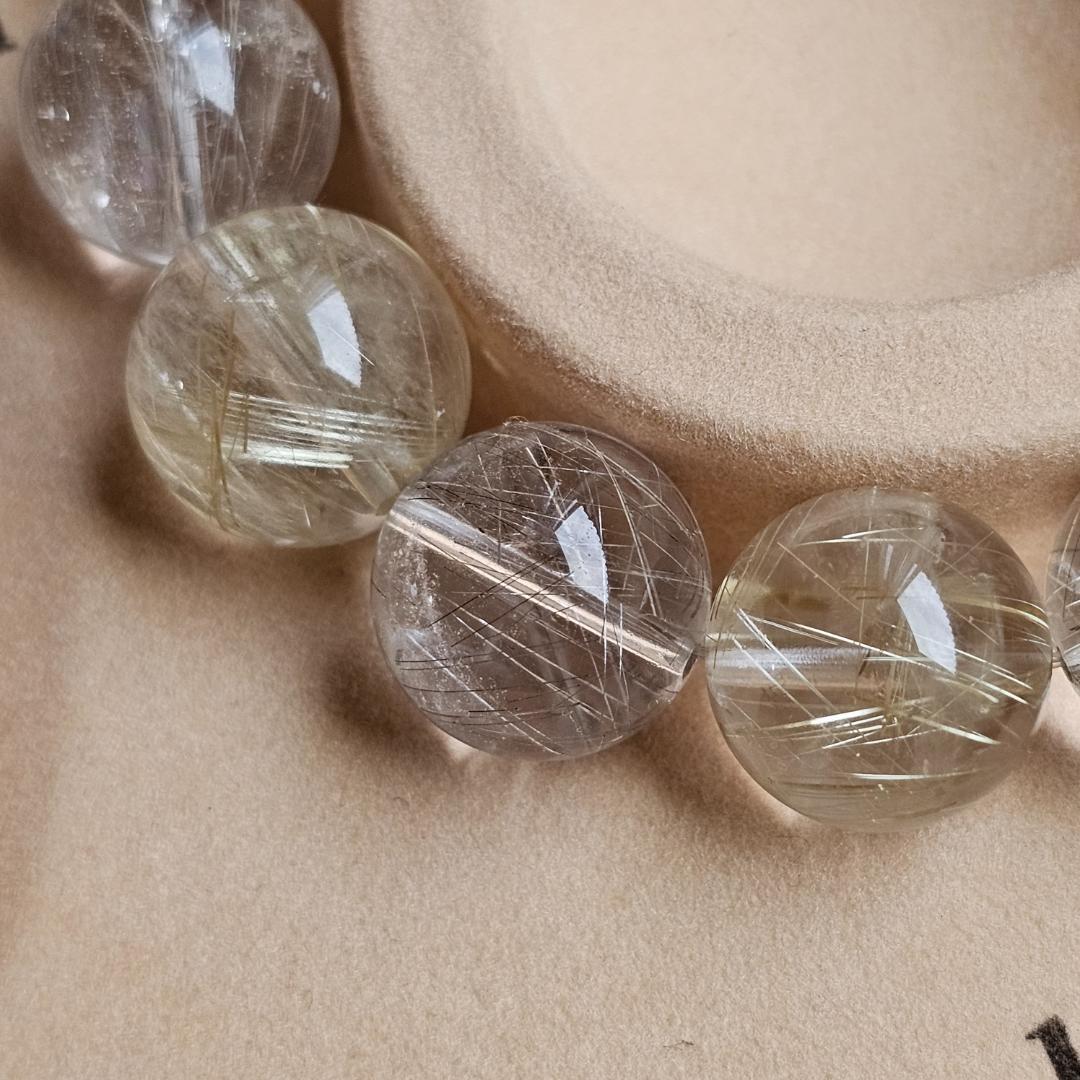 ゴールドルチル シルバールチル ブレスレット【15mm】