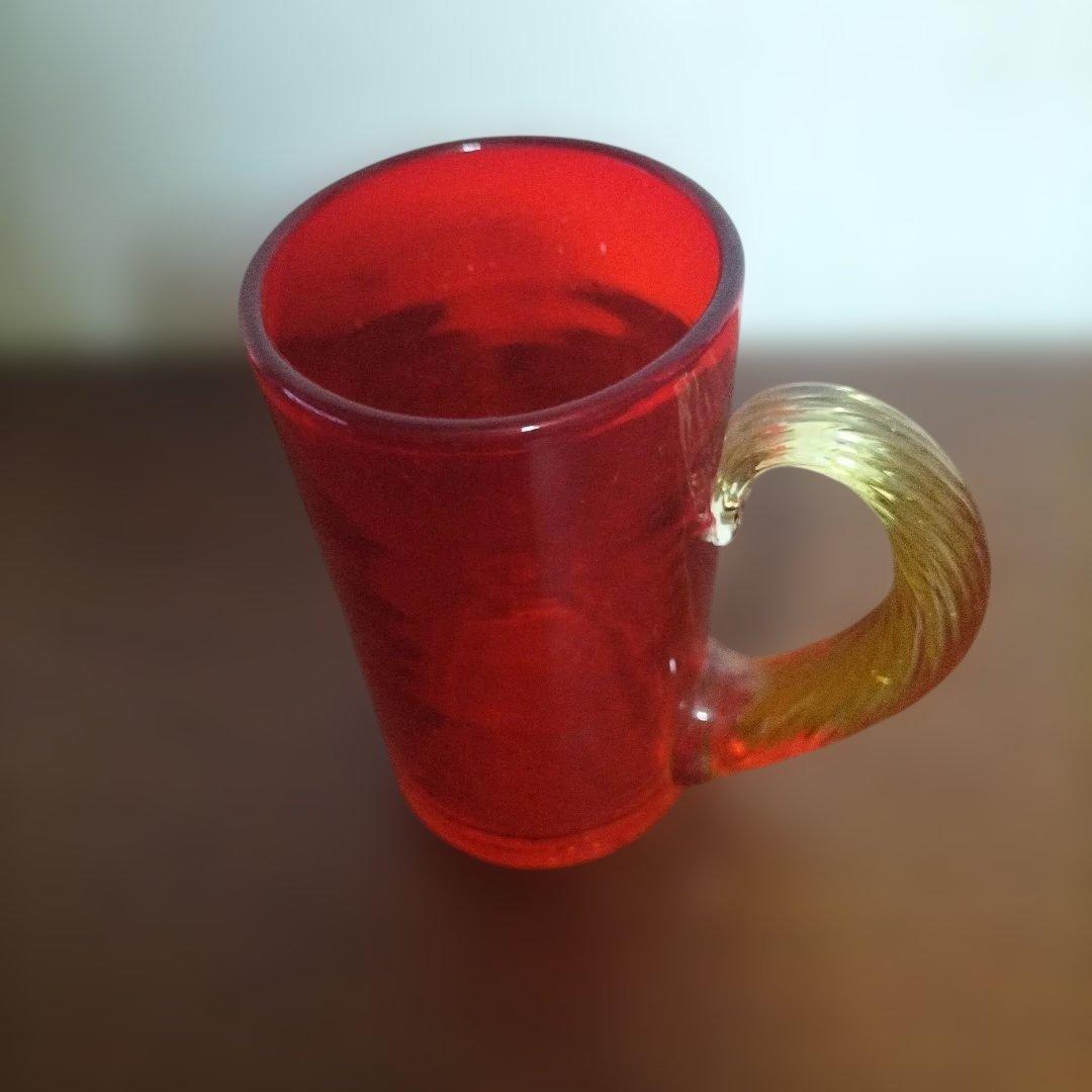 レトロ　氷コップ　ガラス製 脚付きカップ 透明・青　3点