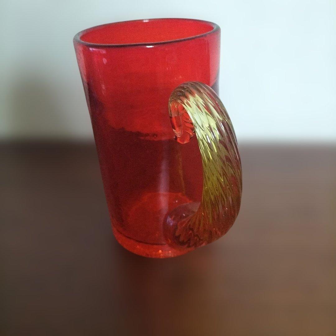 レトロ　氷コップ　ガラス製 脚付きカップ 透明・青　3点