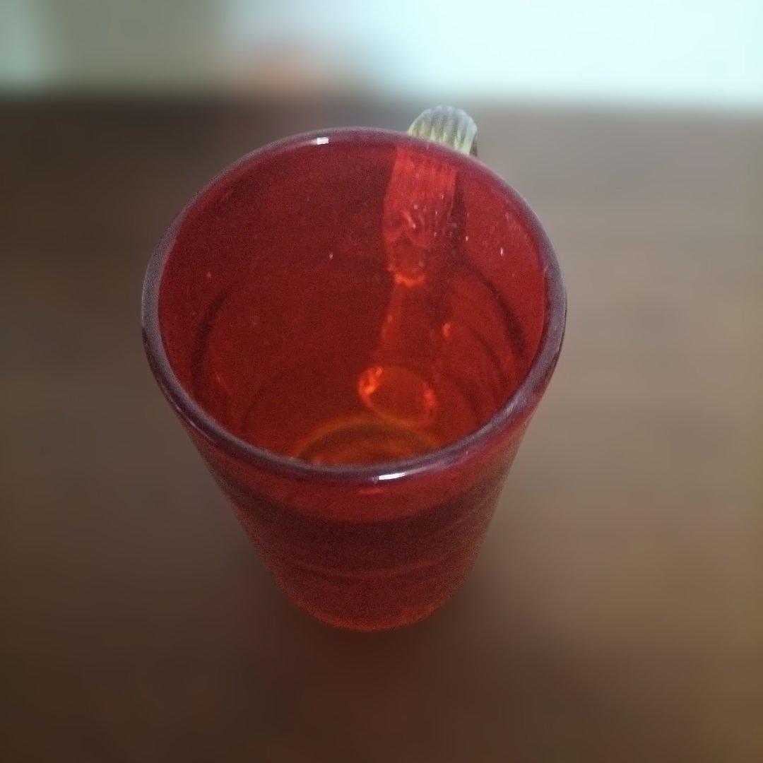 レトロ　氷コップ　ガラス製 脚付きカップ 透明・青　3点