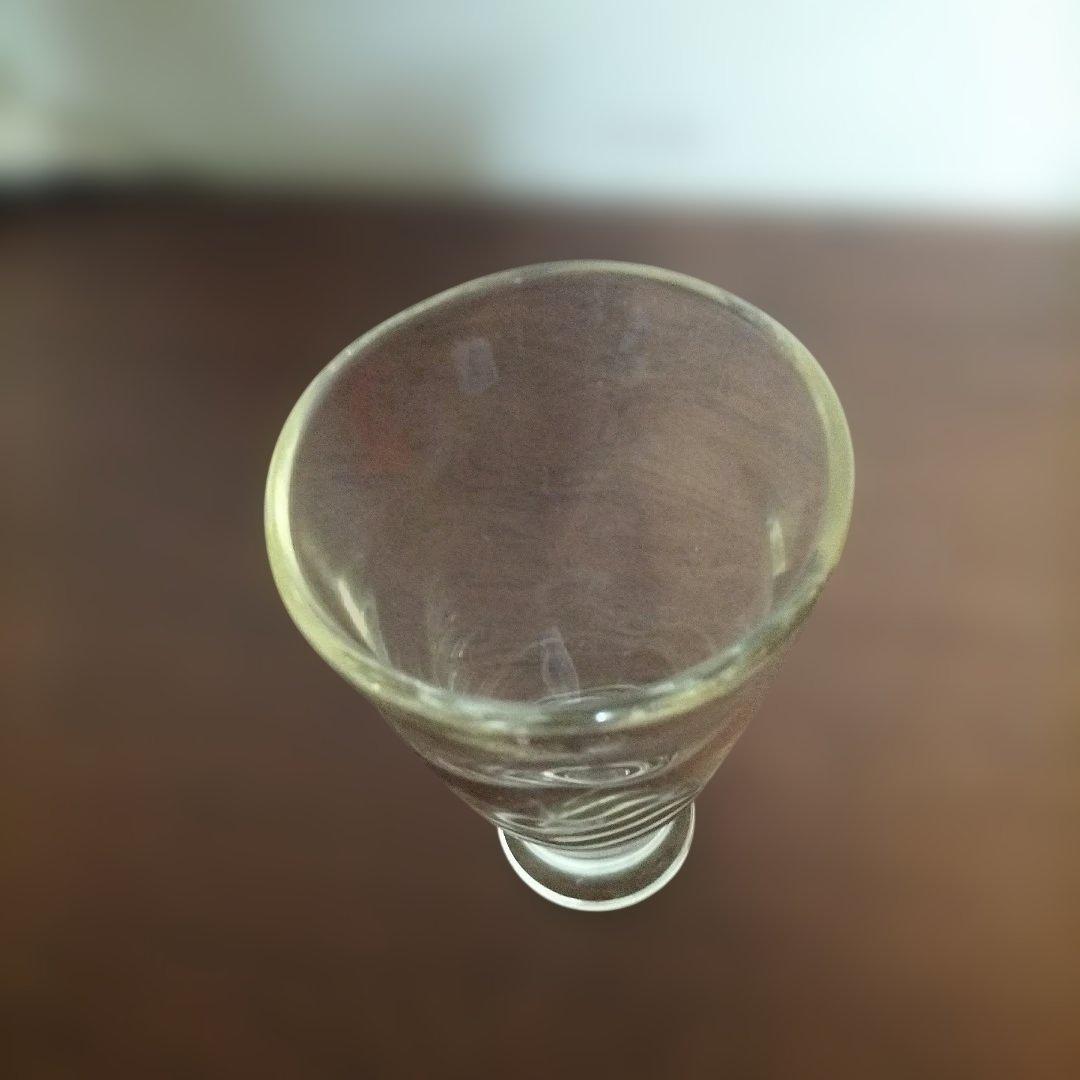 レトロ　氷コップ　ガラス製 脚付きカップ 透明・青　3点