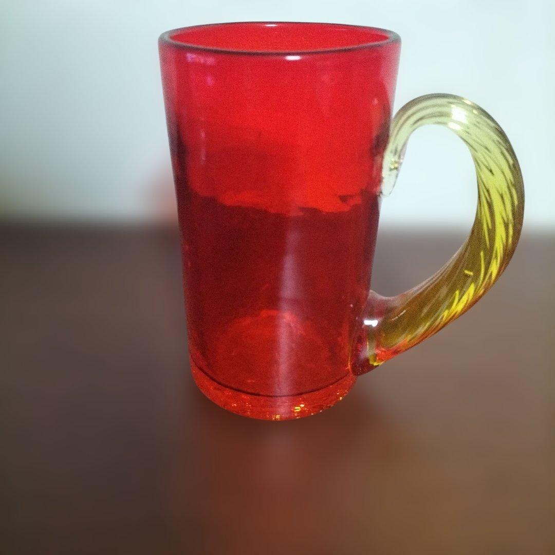 レトロ　氷コップ　ガラス製 脚付きカップ 透明・青　3点