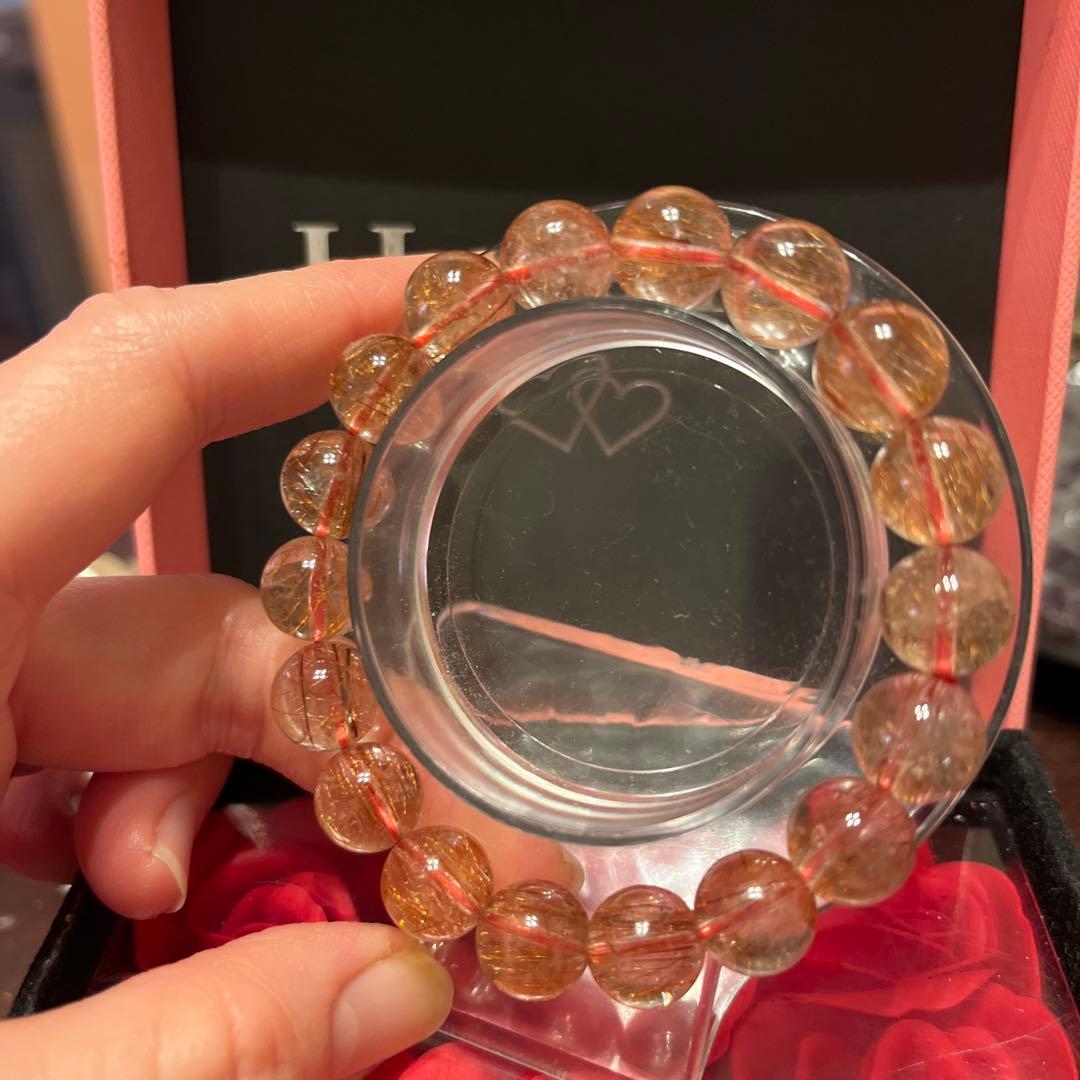 天然石ブレスレット　ブラウンルチルクォーツ