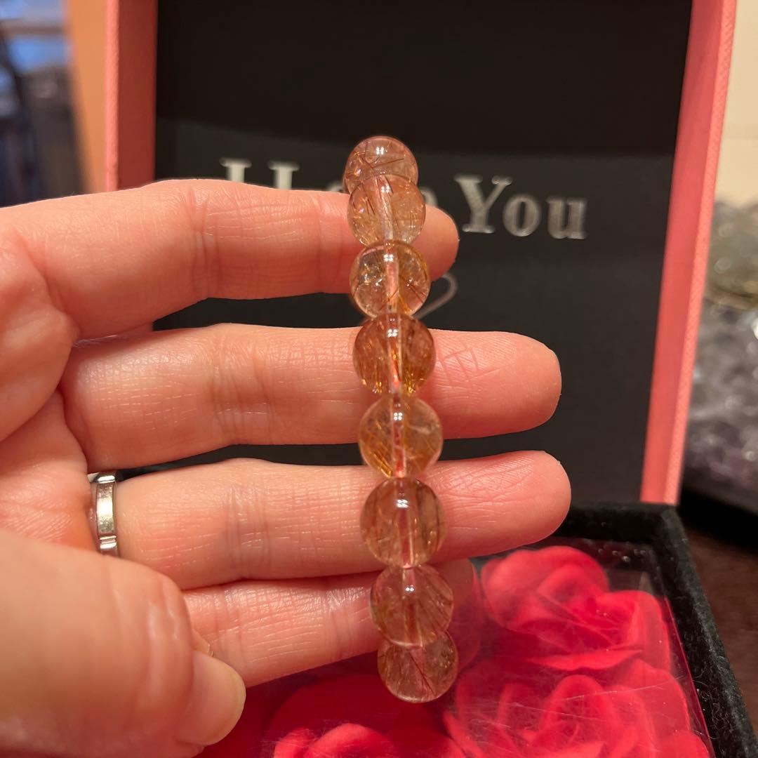 天然石ブレスレット　ブラウンルチルクォーツ