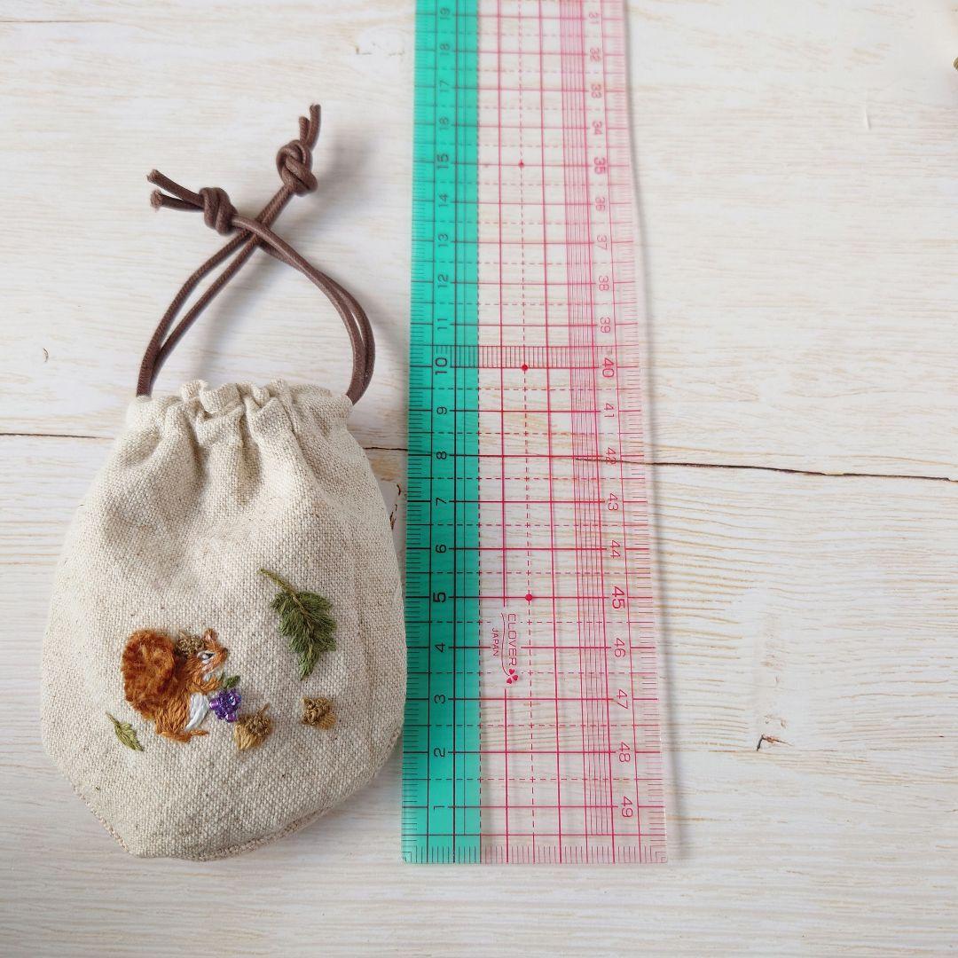 ちっちゃな巾着サシェ/詰替えタイプ【どんぐり帽子のりす君の秋の味覚】