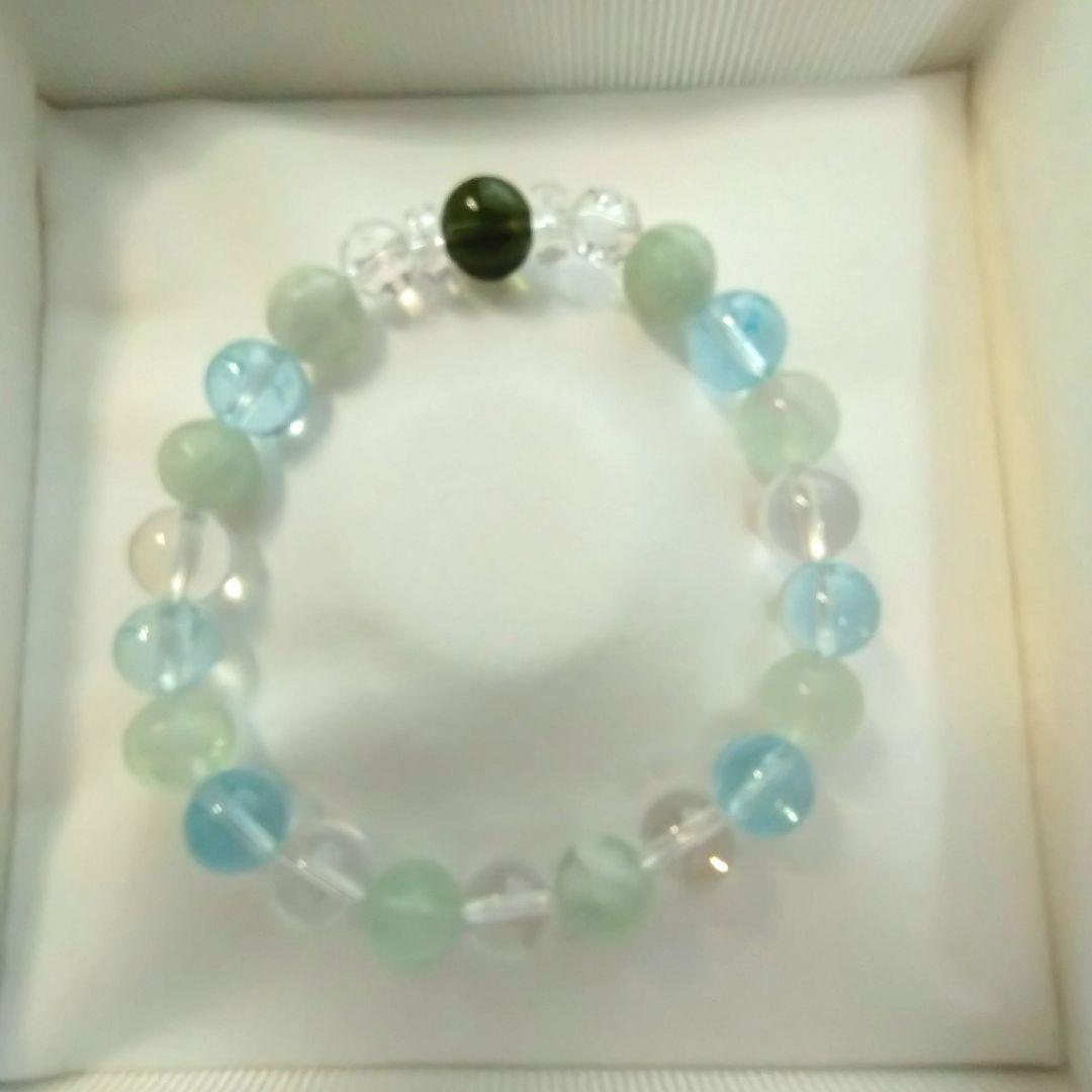 モルダバイト　エンジェルフローライト　ブレスレット　天然石　パワーストーン