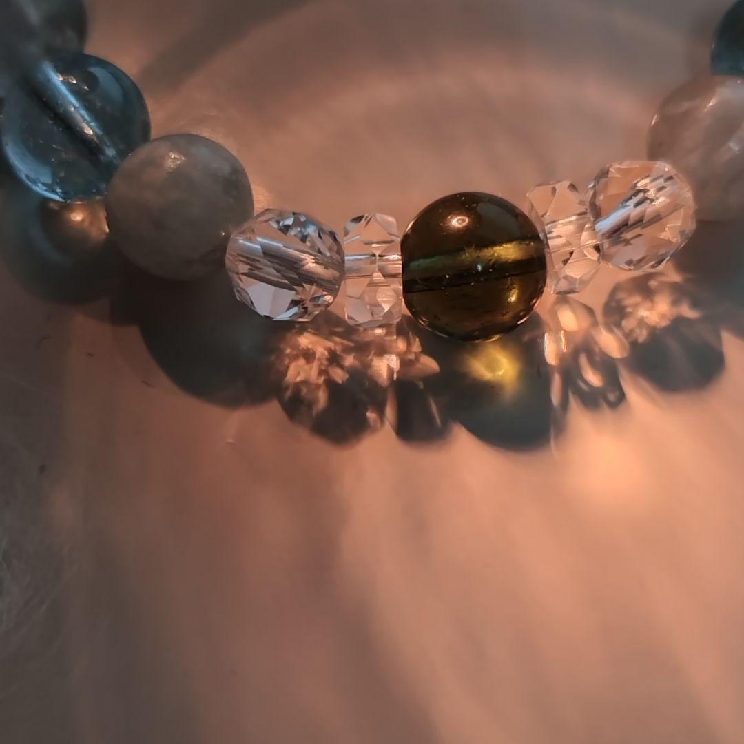 モルダバイト　エンジェルフローライト　ブレスレット　天然石　パワーストーン