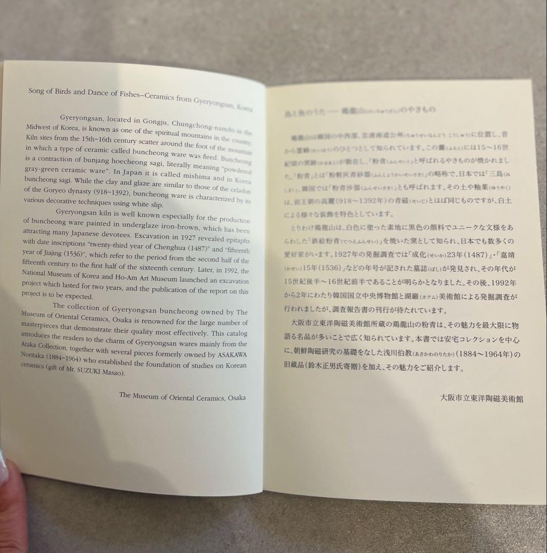 【外商購入】鶏龍山 鉄絵粉青 魚文 扁壺（図録付き）