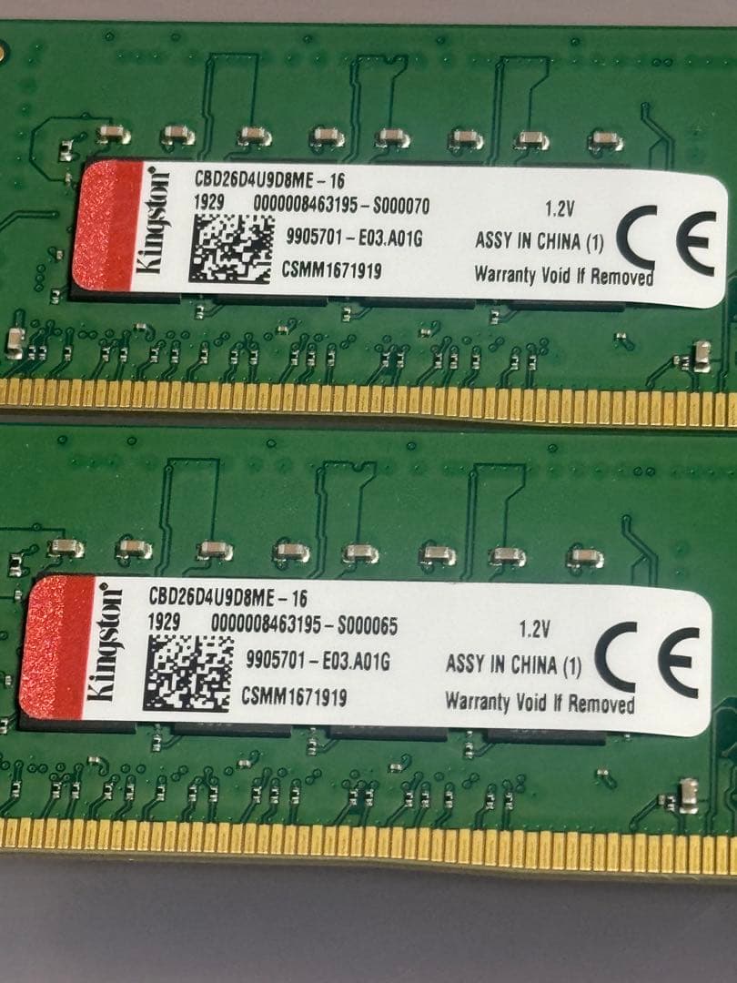 Kingston DDR4 32GB メモリ 16GB×2
