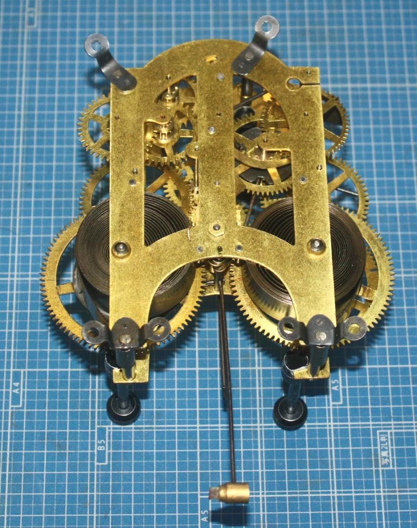 可動品 RUBY ルビー印 柱時計 マーブル模様 ボンボン時計 掛時計 振り子式