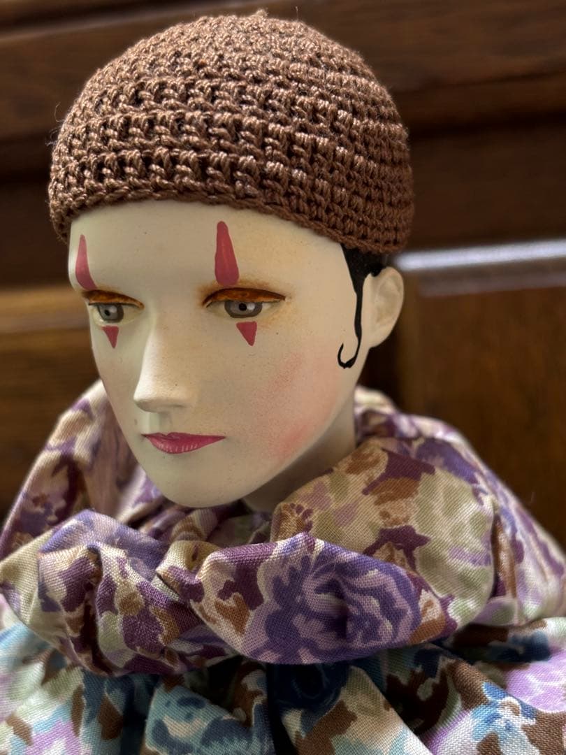 アンティーク　ピエロ　操り人形　ピエレット　ハンドメイド　パリの人形