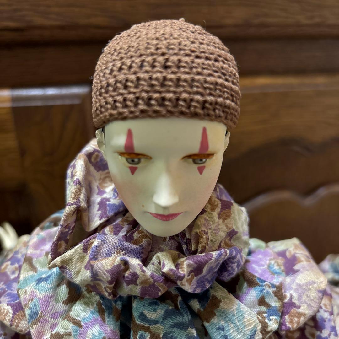 アンティーク　ピエロ　操り人形　ピエレット　ハンドメイド　パリの人形