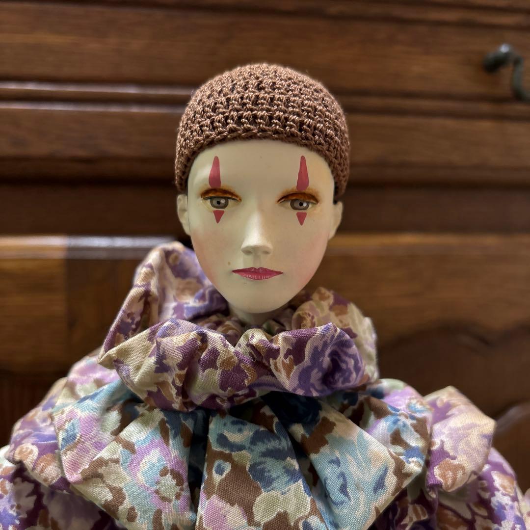 アンティーク　ピエロ　操り人形　ピエレット　ハンドメイド　パリの人形