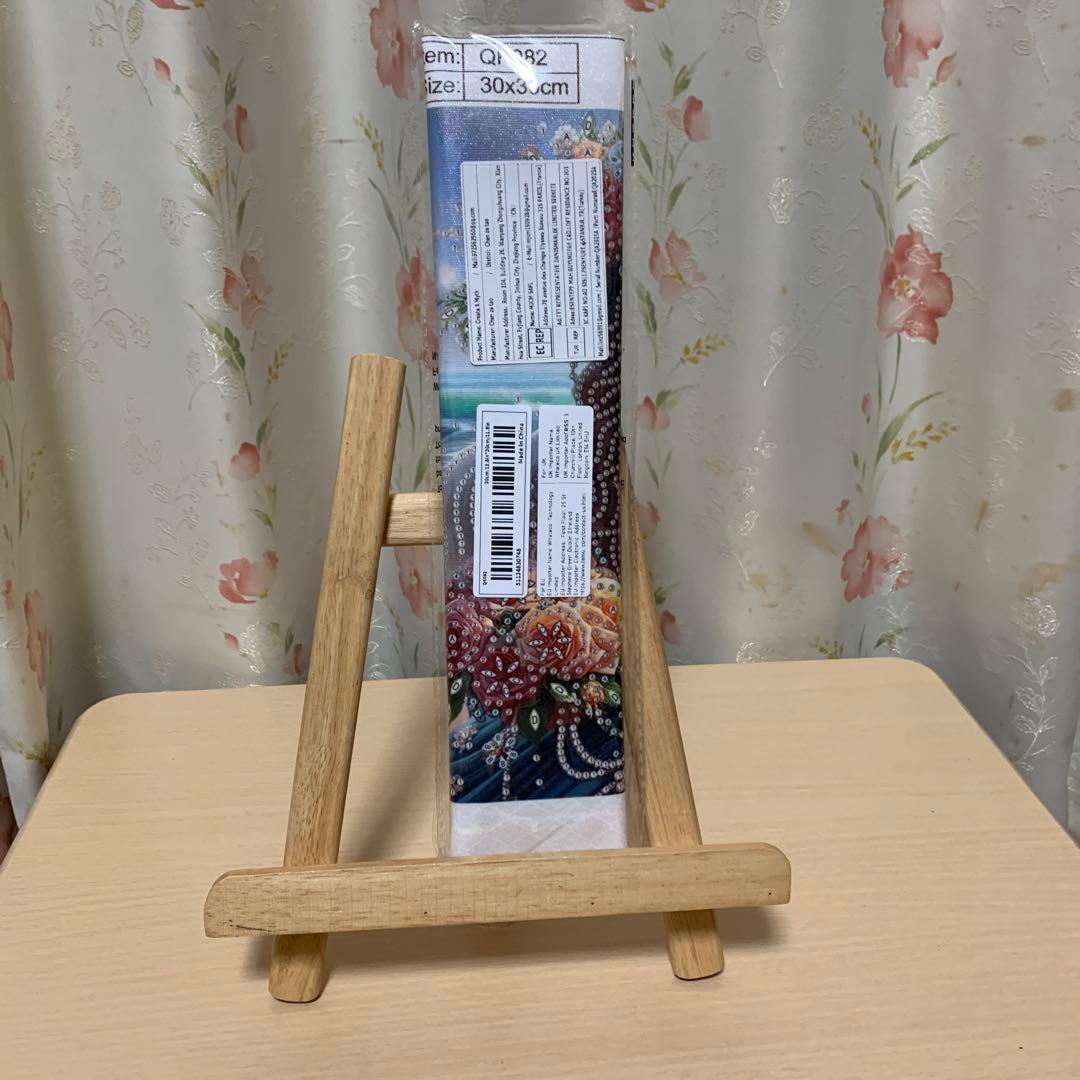 ダイヤモンド特殊ビーズ　貴婦人と馬 30cm X 30cm