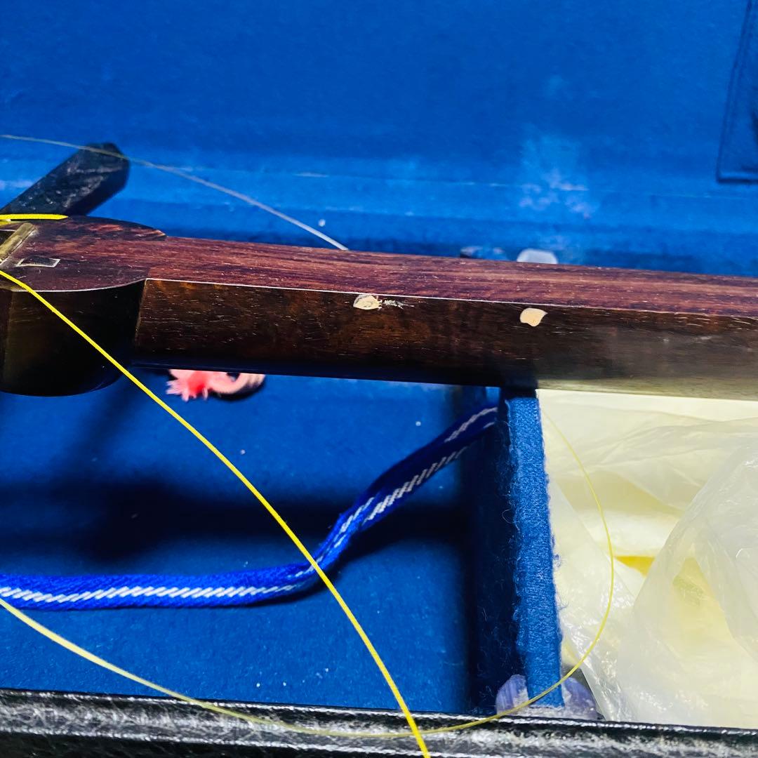 【付属品多数】三味線 棹幅2.8cm 民謡 五厘大 経木 綾杉胴 ケース付