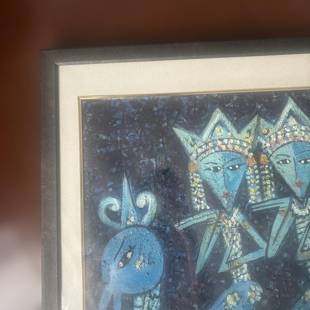 バリ島　絵画　額縁付き