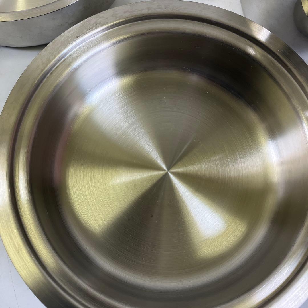 【中古】 アムウェイ クイーン ステンレス製 片手鍋 二重鍋 蒸し器 セット