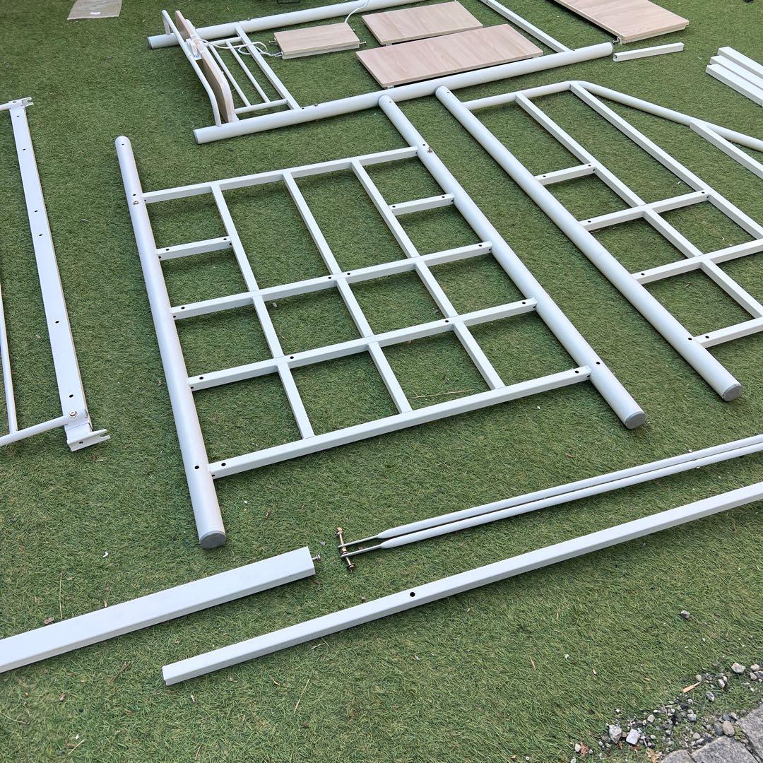 【横浜市内】モダンデコ　ロフトベッド シングル 2段ベッド 階段付き パイプ