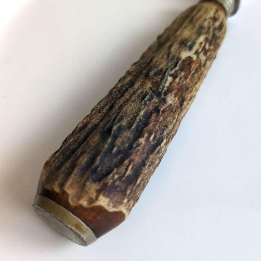 イギリス　アンティーク　カービングフォークB　肉用　アウトドアフォーク 鹿の角