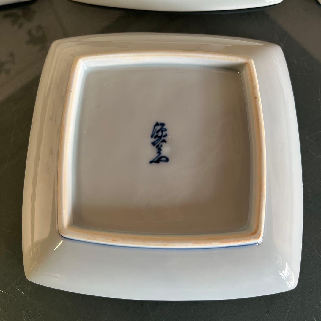 源右衛門　染付四海波　銘々皿5枚（F）