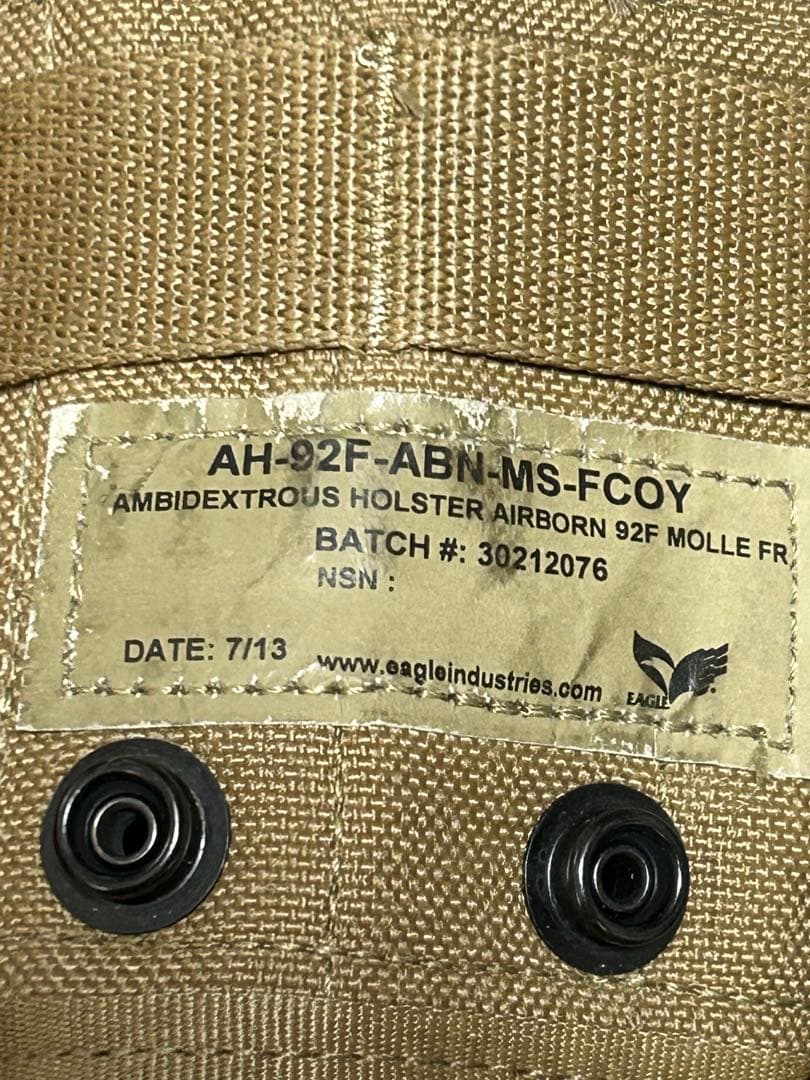 米軍放出品EAGLE ホルスター ベレッタ用AH-92F ABN-MS-FCOY