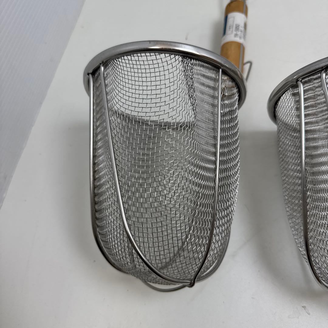 本職の逸品 ヨシカワ 品質表示18-8 YH-5950 木柄 うどん揚げ 大