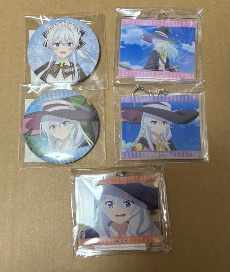 魔女の旅々 くじ引き堂 缶バッジ アクリルキーホルダー 5点セット