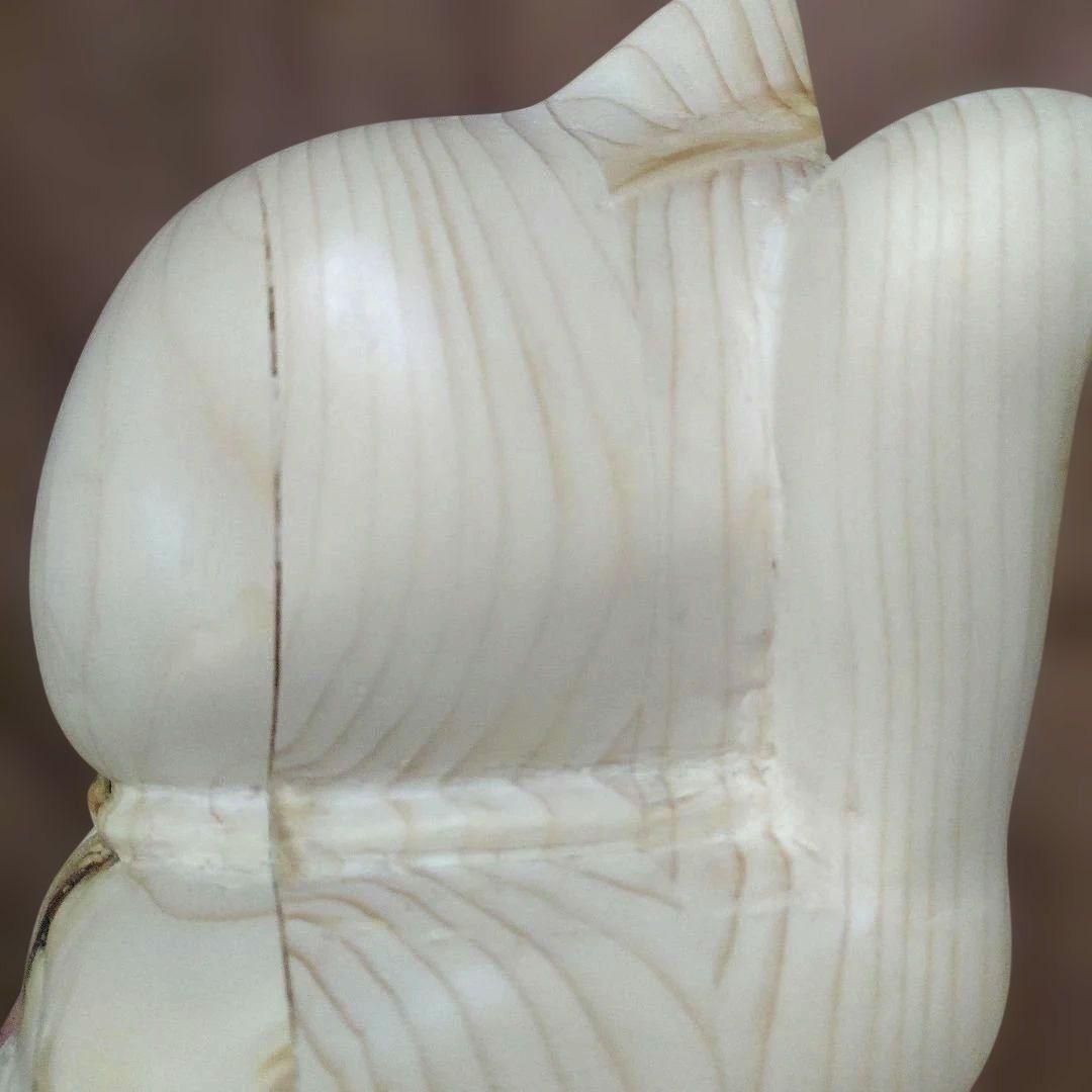 招き猫　手彫り　 約23cm