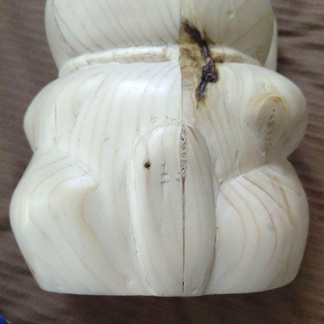 招き猫　手彫り　 約23cm