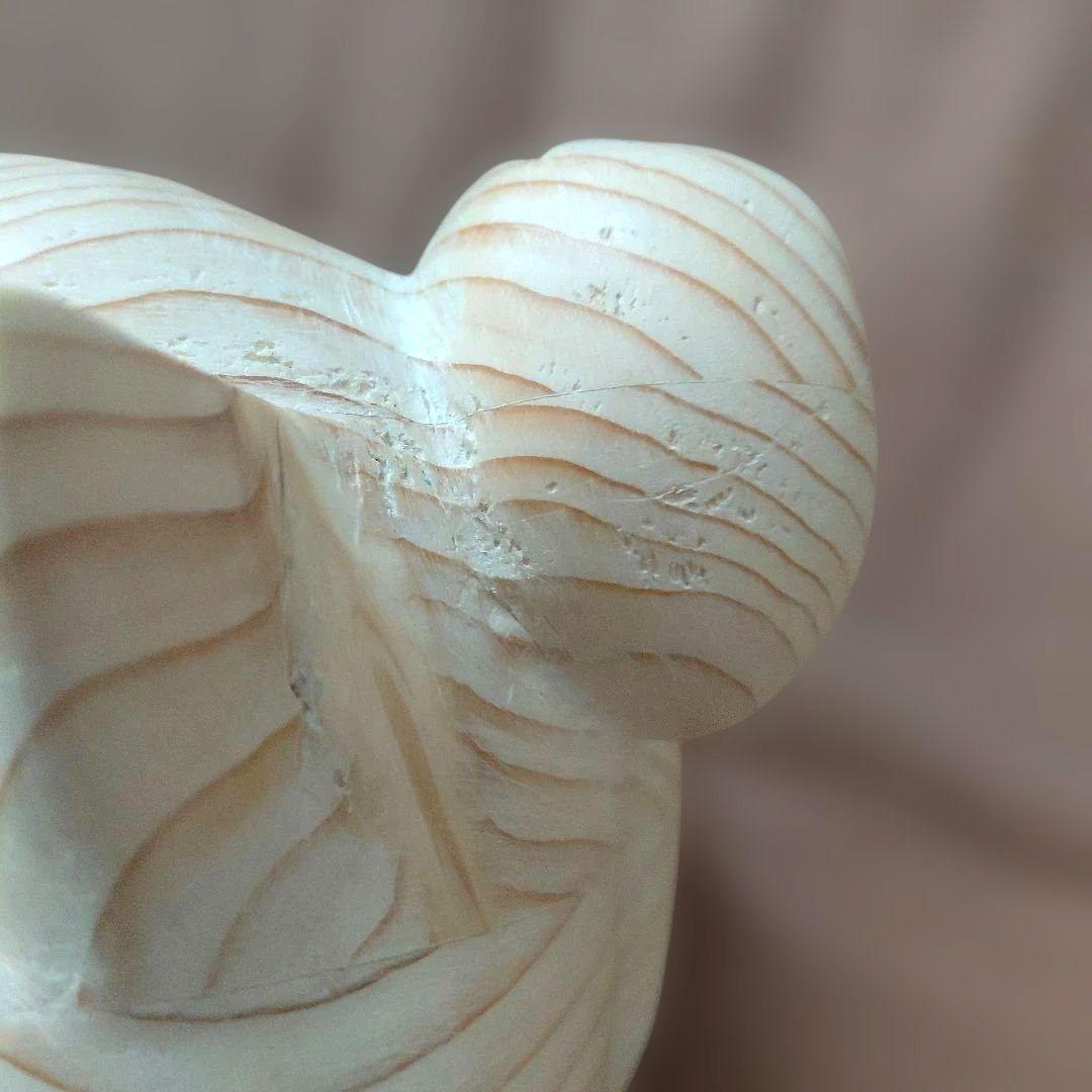 招き猫　手彫り　 約23cm