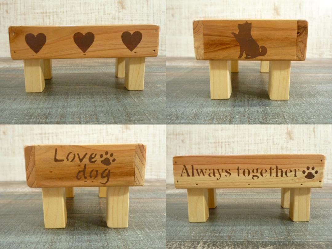 ♥️ご予約⭐仲良し親子柴犬柄^^⭐自然色の3段ラック♥️DIY♥️--178