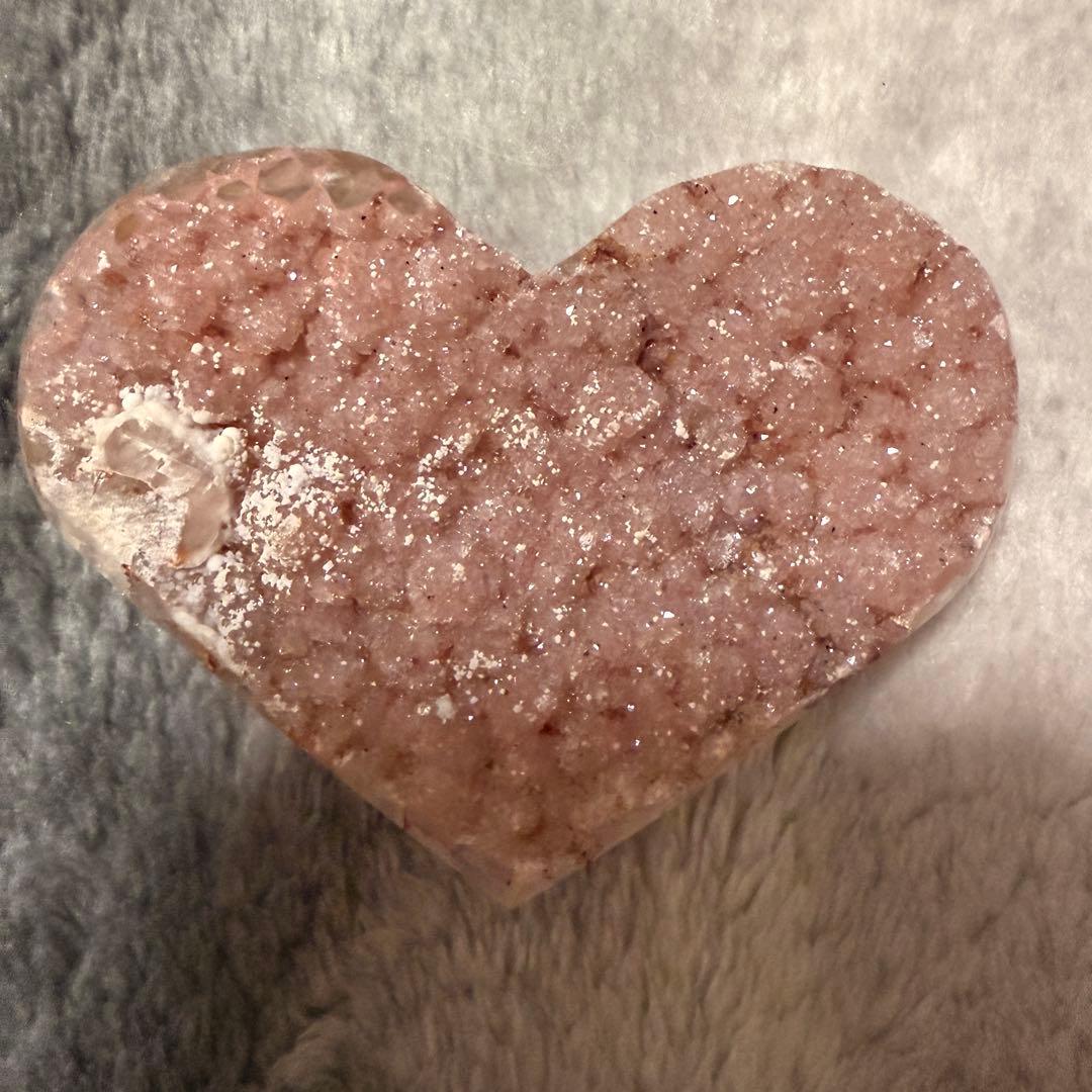 シュガーアメジスト ハート 2回結晶 台座付き