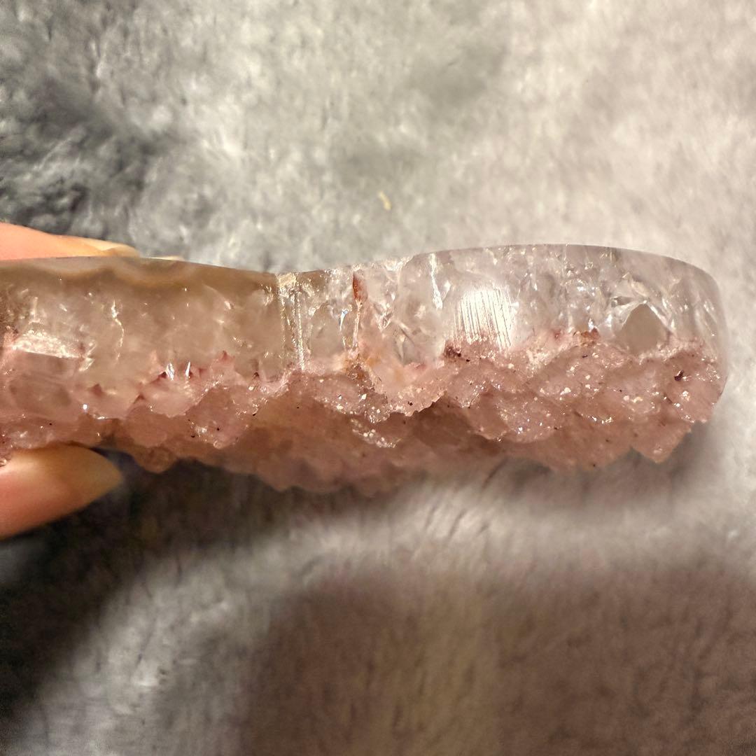 シュガーアメジスト ハート 2回結晶 台座付き