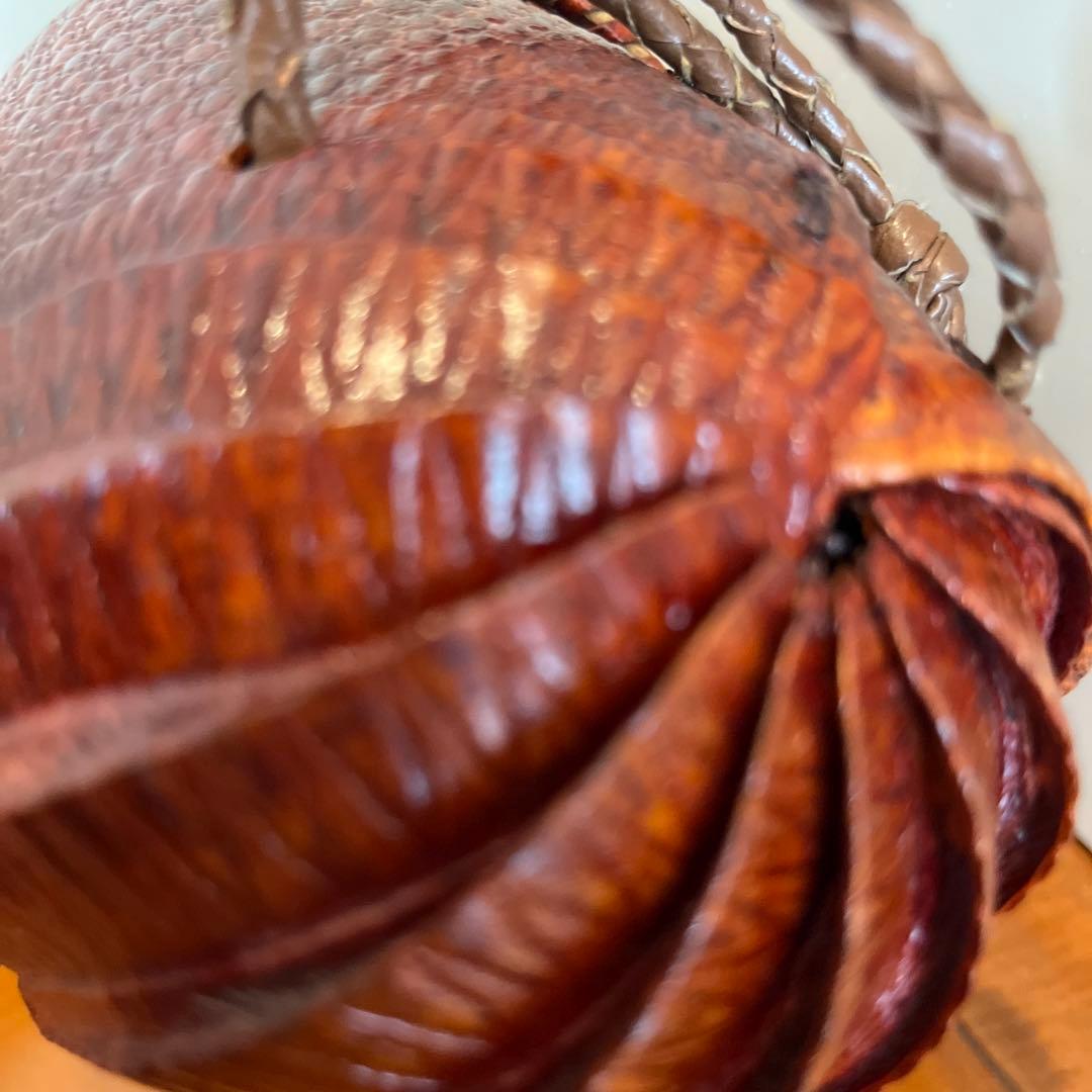 バッグ　革　ワシントン日本国内法種の保存法対象外　ココノオビアルマジロ　骨董