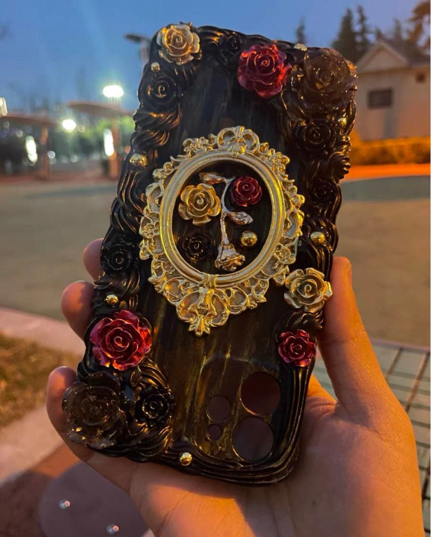 iPhoneケース レトロ バロック オリジナル カスタム ハンドメイド