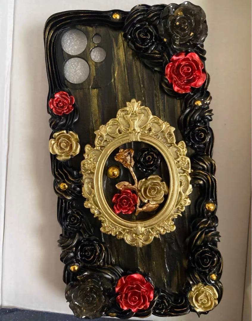 iPhoneケース レトロ バロック オリジナル カスタム ハンドメイド