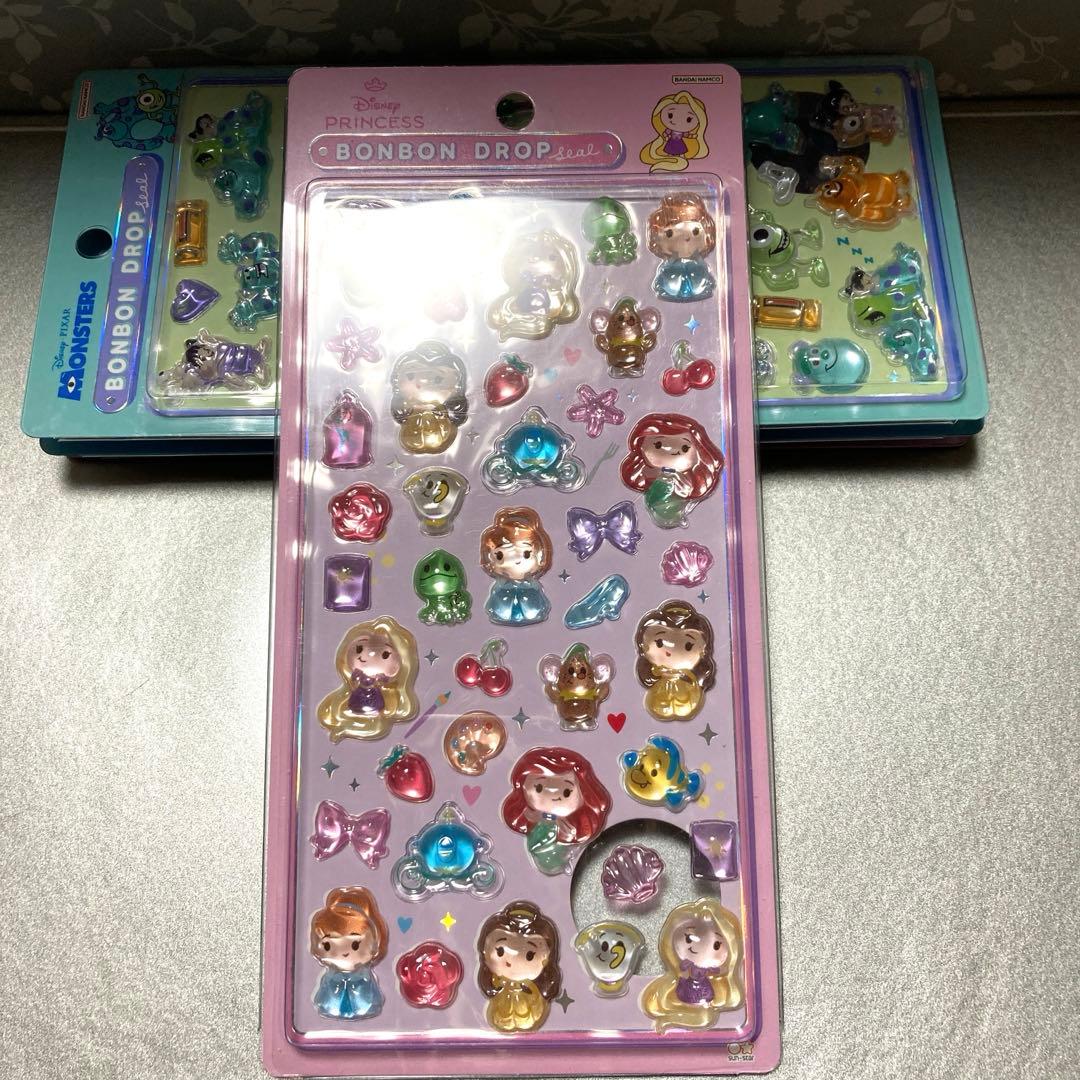 正規品　ディズニー　ボンボンドロップシール　4枚セット　プリンセス　モンスター等