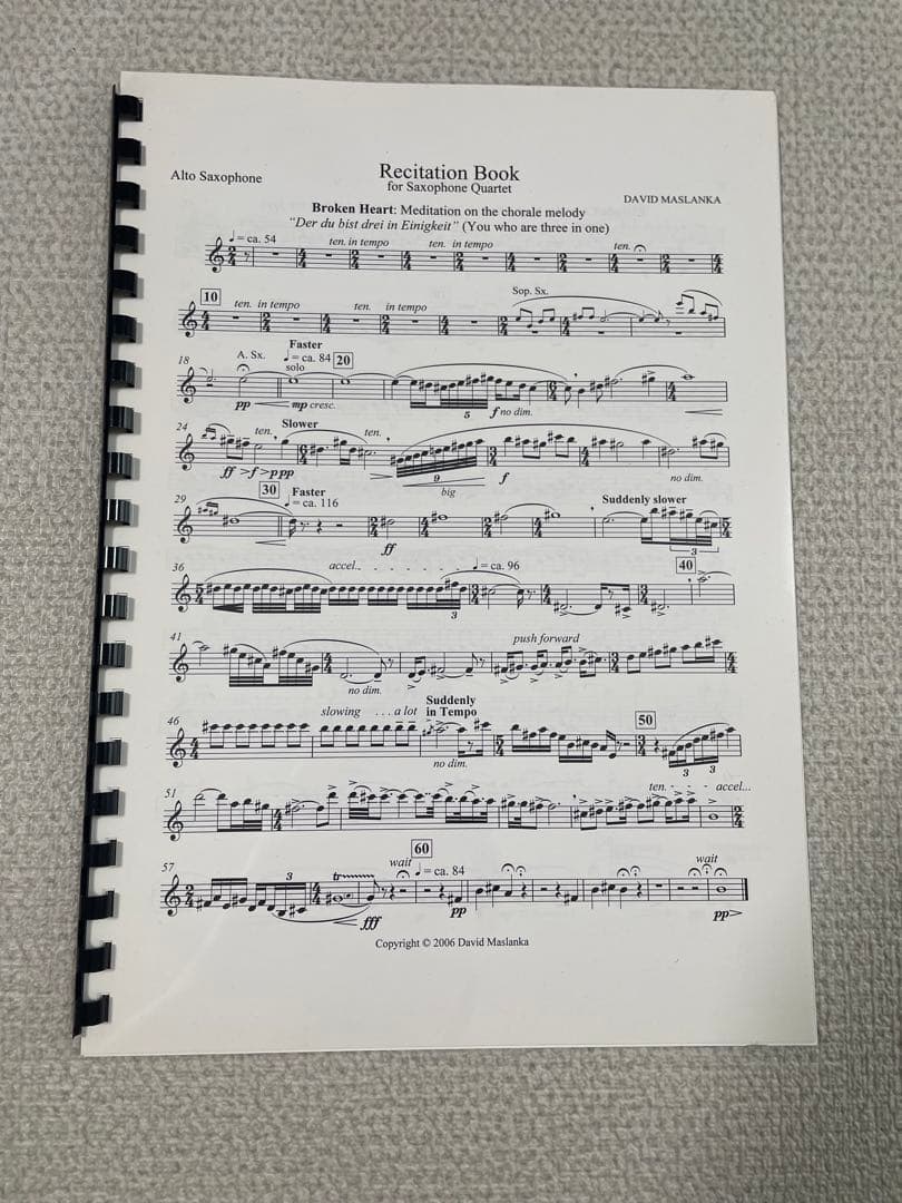 希少！　レシテーションブック　マスランカ　フルスコア・パート譜セット