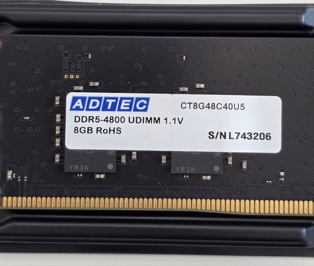 【中古品】メモリー ADTEC DDR5 4800 8GB×2 16GB