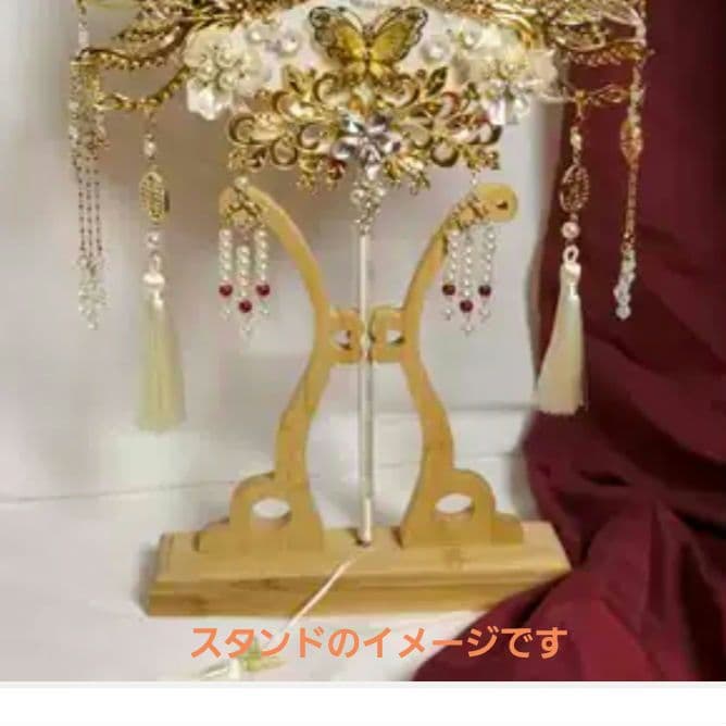 中国　喜扇　ウェディング　ブライダル　扇子　スタンド付き　縁起物