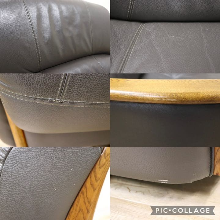 GMFN83○浜本工芸 / HAMAMOTO 回転チェア シングルソファ 革張り