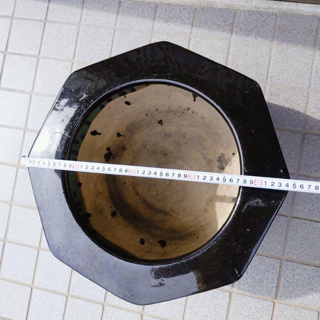 八角形 水鉢 　直径約42cm　火鉢 金魚鉢 睡蓮鉢 メダカ鉢 大型陶器