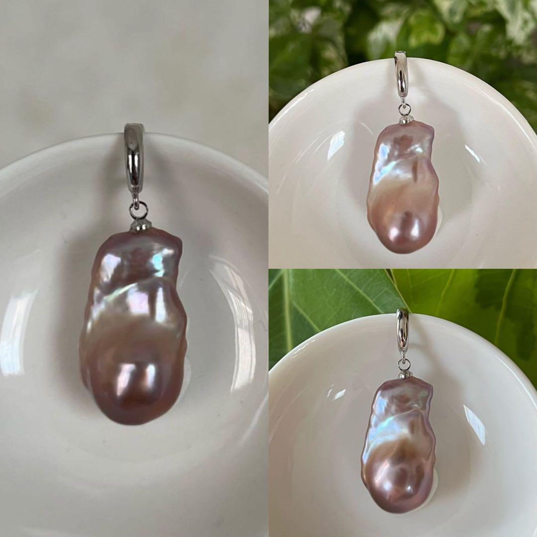 3点まとめ商品　オイスターパールペンダントトップ　フラットスクエアパールピアス